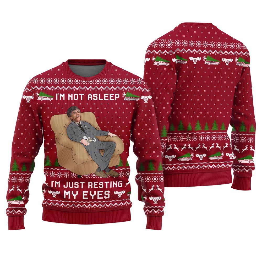 Just Resting My Eyes Ugly Christmas Sweater