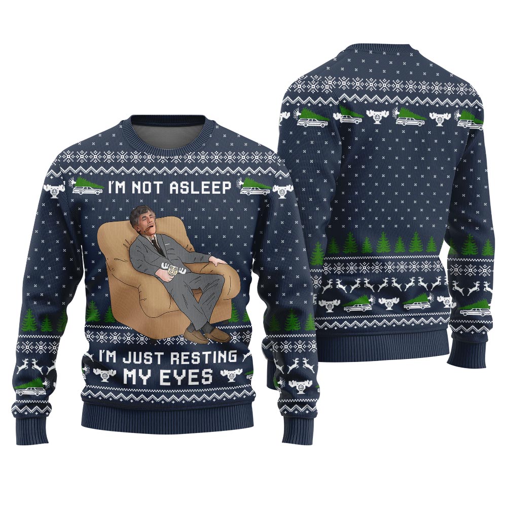 Just Resting My Eyes Ugly Christmas Sweater