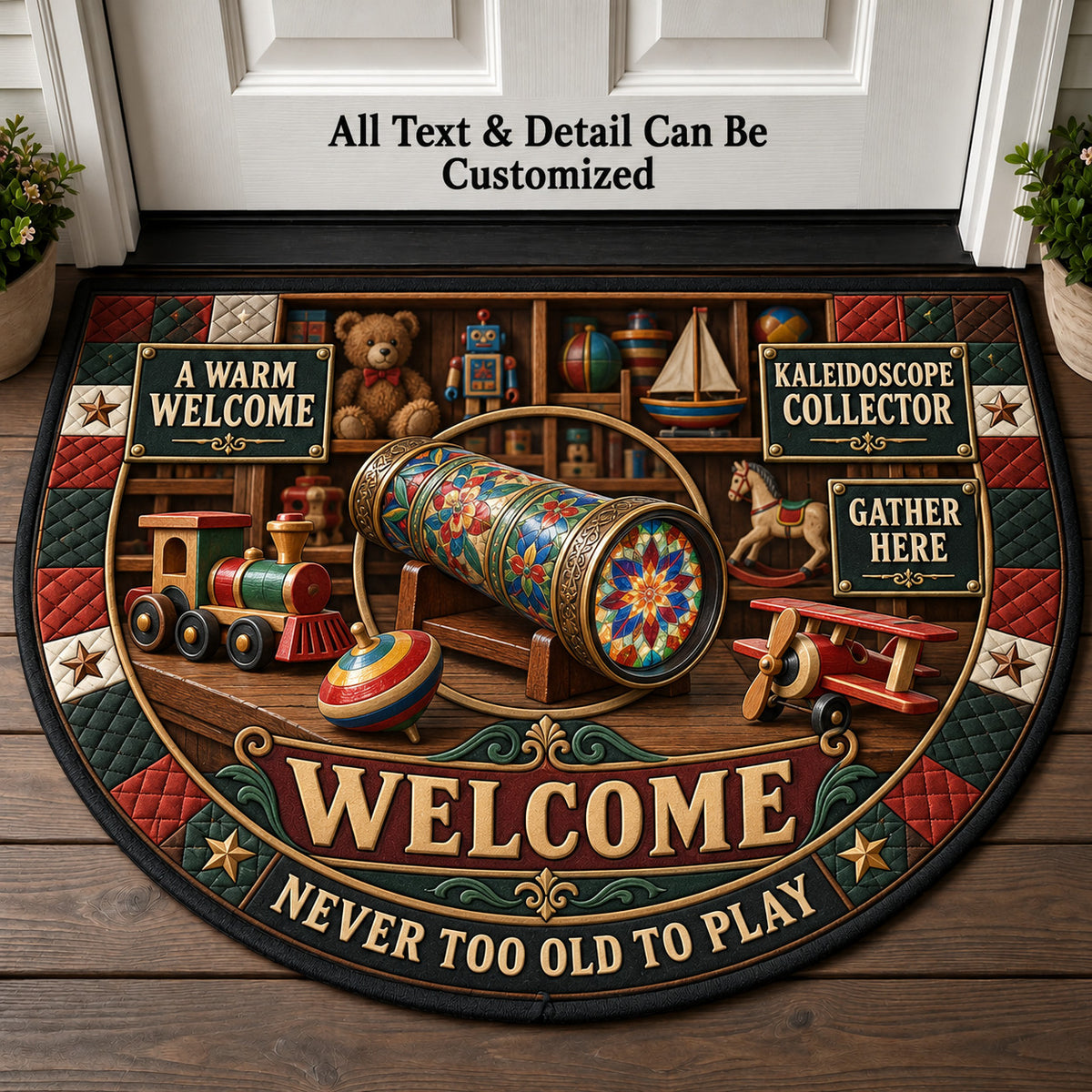 Kaleidoscope Collector Personalized Half Round Mat | 5To9Vibe