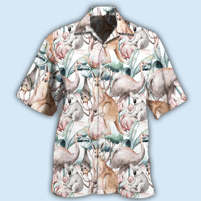 Kangaroo Animals Lovely Kangaroo - Hawaiian Shirt 