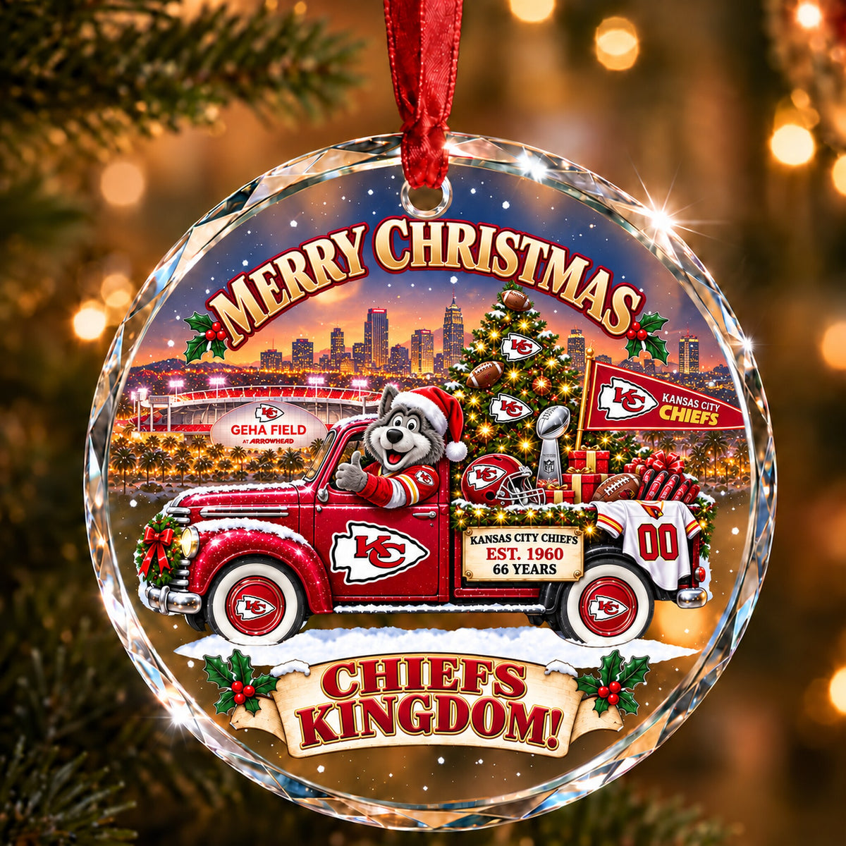Football team Style 16 Glass Ornament mockup | 5To9Vibe
