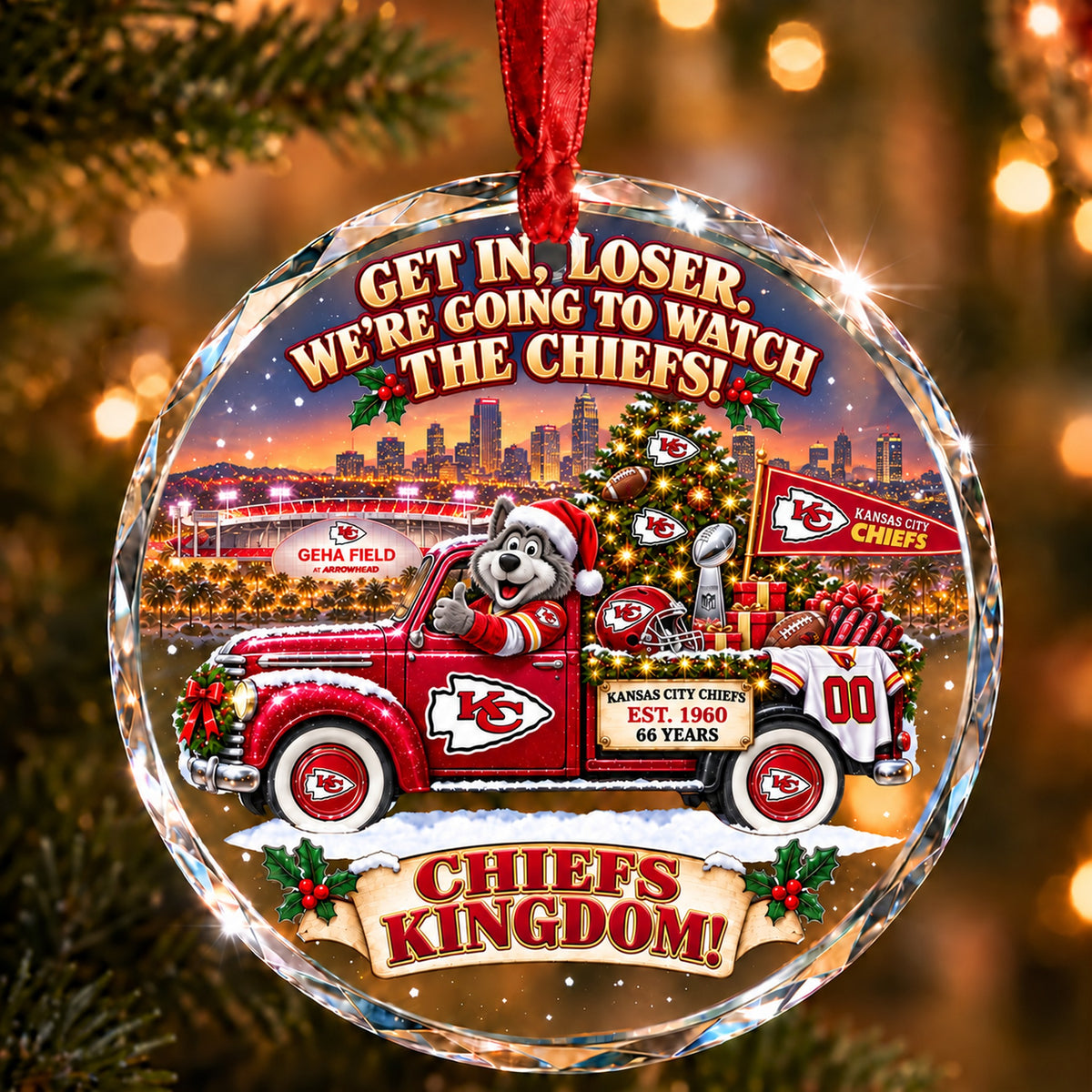 Football team Style 16 Glass Ornament mockup | 5To9Vibe