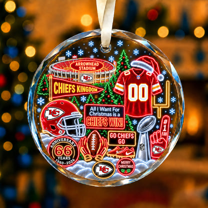 All Football Teams Christmas Neon Stadium Snow Glass Ornament With Gift Box - 5to9vibe