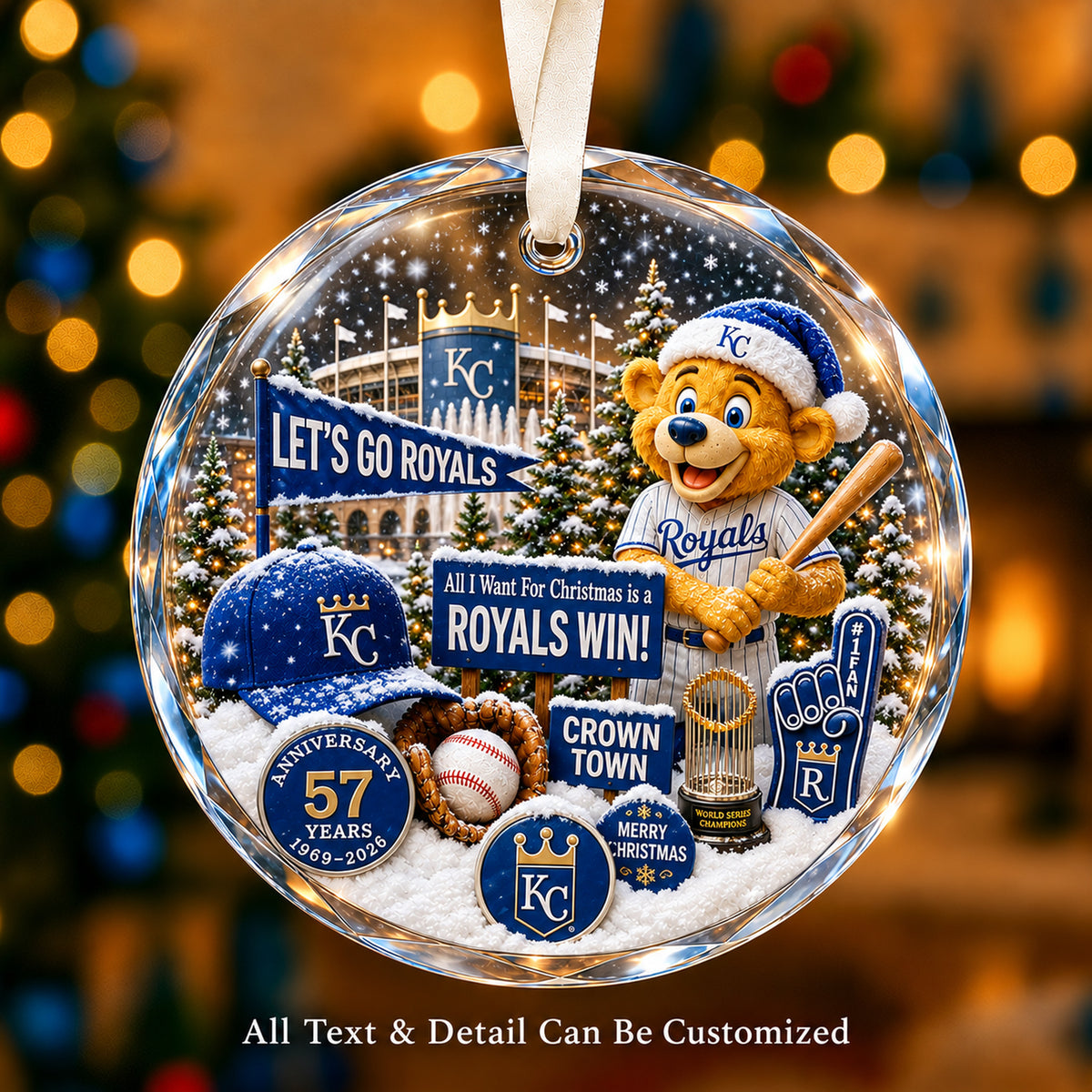 Baseball team Style 13 Glass Ornament mockup | 5To9Vibe