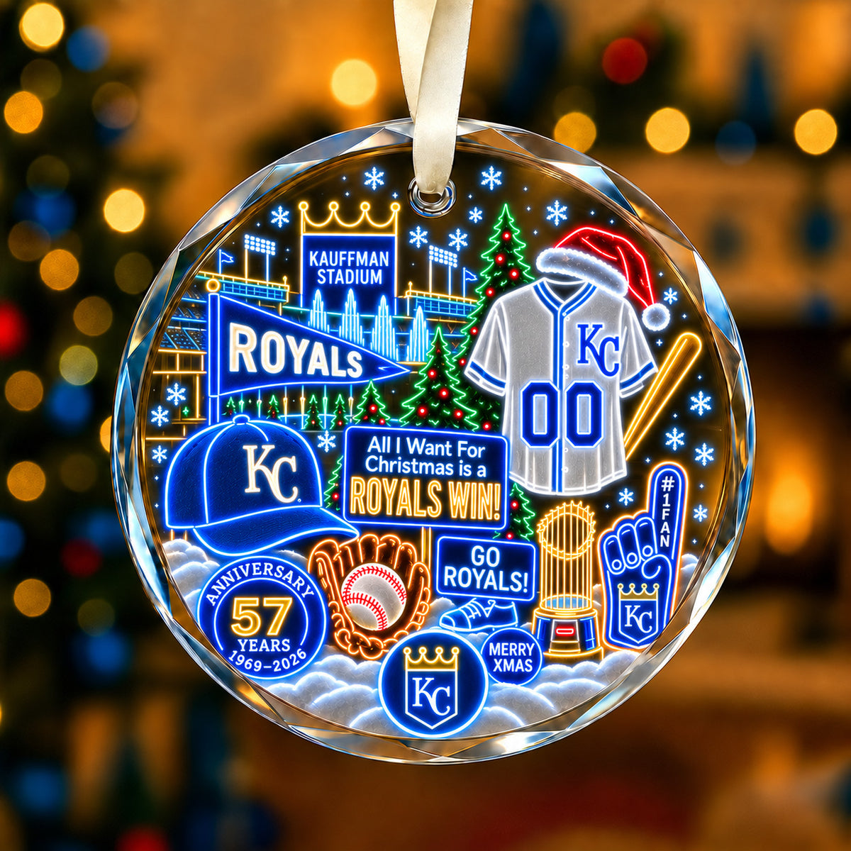 Adorno de vidrio de béisbol, 3 unidades con caja de regalo, equipo de béisbol de Navidad - Adorno de vidrio