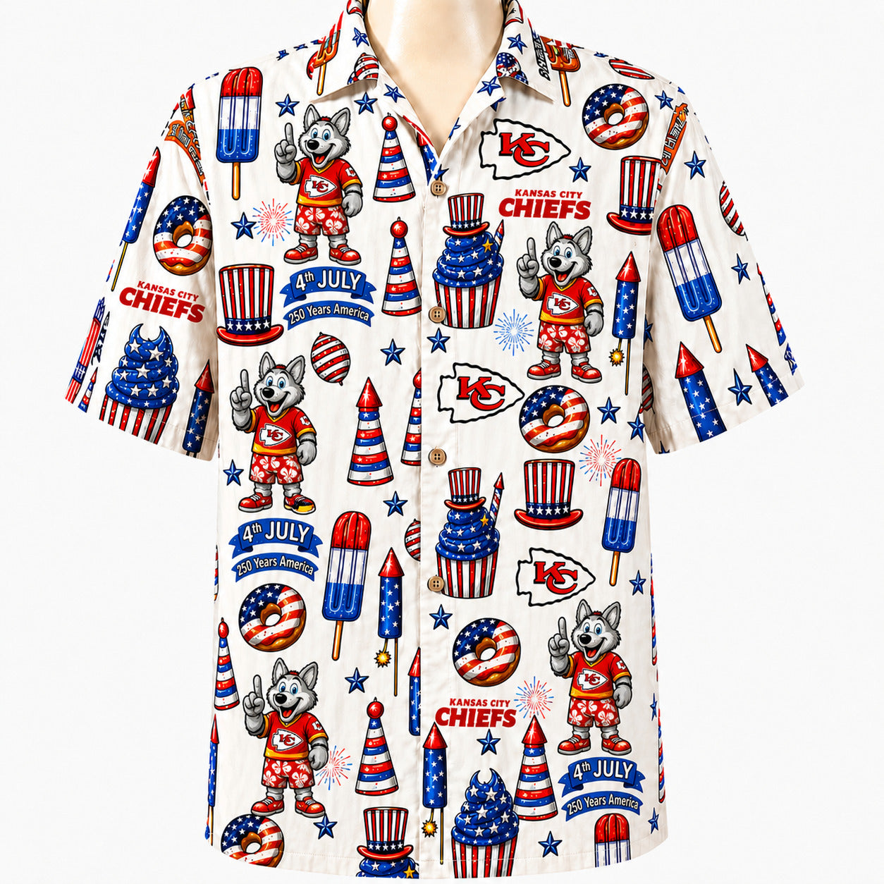 All Football Teams 4th July 250 Years Anniversary America Premium Unisex Hawaiian Shirt For Men and Women