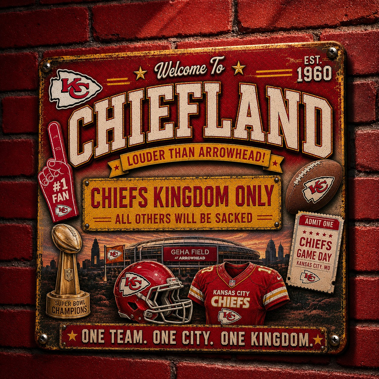 All Football Fans Teams Rustic Only Vintage Metal Sign - 5to9vibe
