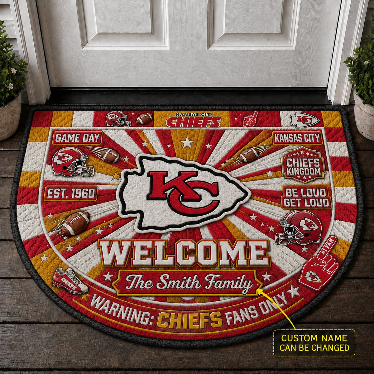 Official-Inspired Football Fan Custom Premium Welcome Mat – Personalized Doormat