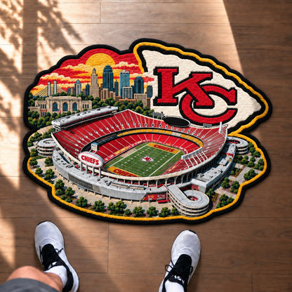 All Football Teams Logo Stadium Area Baseball Fan Custom Shape Rug Print Premium Welcome Mat Washable Black Border Personalized Football Custom Shape Rug