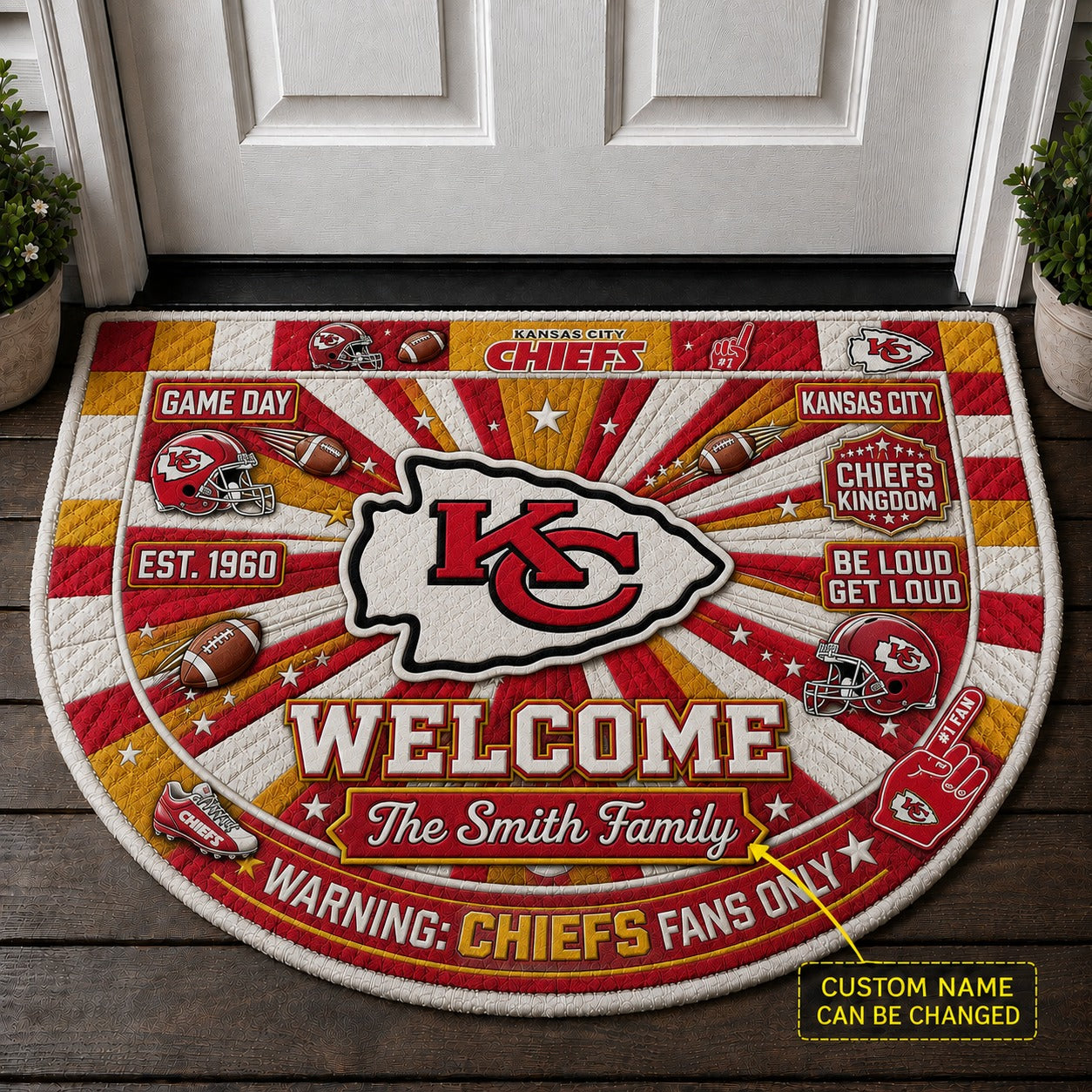 Official-Inspired Football Fan Custom Premium Welcome Mat – Personalized Doormat