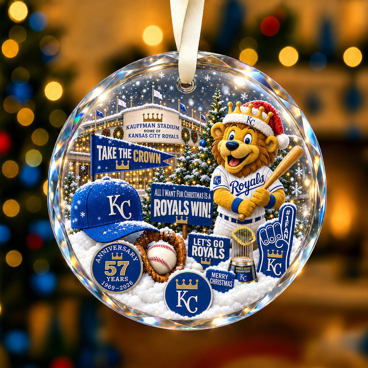 All Baseball Teams Christmas Snow Vibe Round Glass Ornament  With Red Gift Box | 5to9vibe