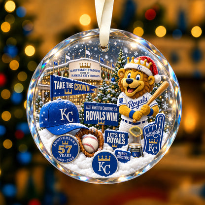 All Baseball Teams Christmas Snow Vibe Round Glass Ornament  With Red Gift Box | 5to9vibe