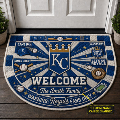 Official-Inspired Baseball Fan Custom Quilted Print Premium Welcome Mat Washable Black Border – Personalized Baseball Doormat