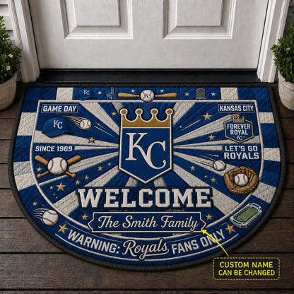 Official-Inspired Baseball Fan Custom Quilted Print Premium Welcome Mat Washable Black Border – Personalized Baseball Doormat