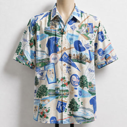 CC Baseball Teams Scenic Pattern Button-Up Unisex Hawaiian Shirt For Men and Women