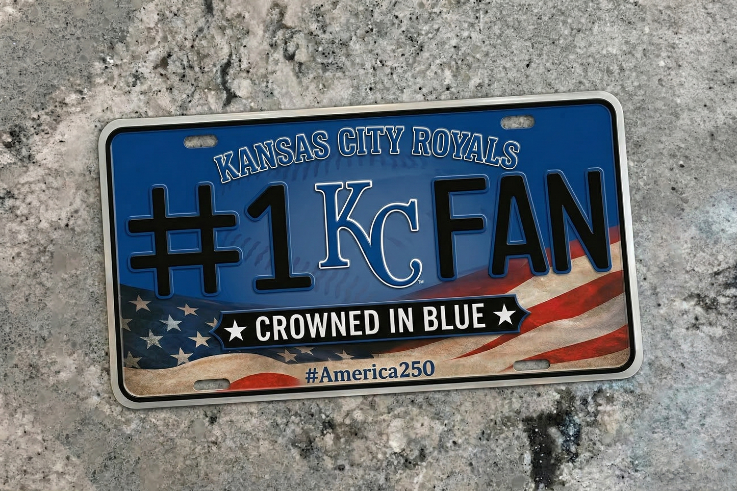 Baseball Car Plate Team Logo Fan America 250 Premium Car Plate