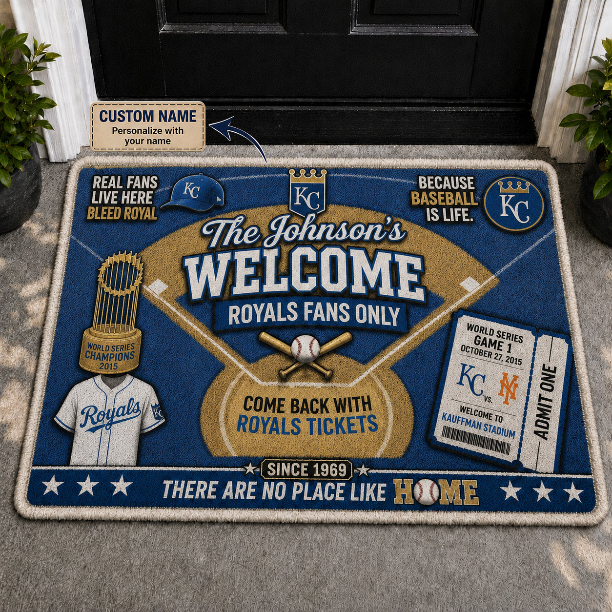 Alfombra personalizada de bienvenida premium de equipo de la MLB – Felpudo de béisbol personalizado