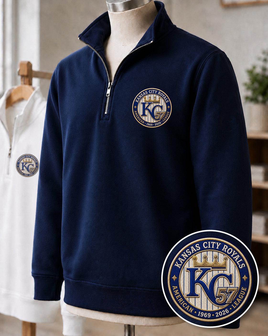 All Baseball Teams Embroidered Logo Anniversary  Premium Quarter Zip Sweatshirt, Inspired Quarter Zip Sweater, Unisex Baseball Sweatshirt