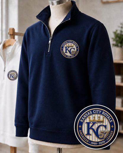 All Baseball Teams Embroidered Logo Anniversary  Premium Quarter Zip Sweatshirt, Inspired Quarter Zip Sweater, Unisex Baseball Sweatshirt
