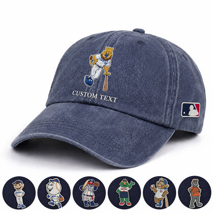 Mascots Baseball Cap All Teams Embroidered Logo Premium Wash Cap