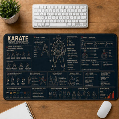 Karate Sports Visual Guide Desk Mat | 5To9Vibe