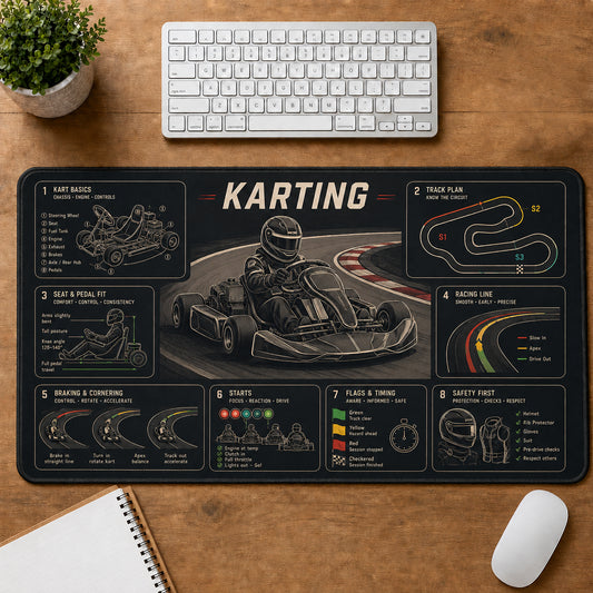 Karting Sports Visual Guide Desk Mat | 5To9Vibe