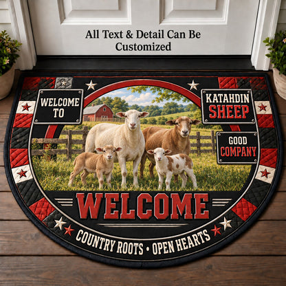 Katahdin Sheep Personalized Half Round Mat | 5To9Vibe