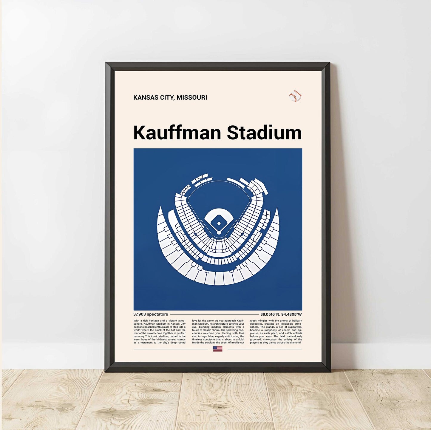 Baseball Stadium Seating Diagram - Vertical Poster - 5to9vibe