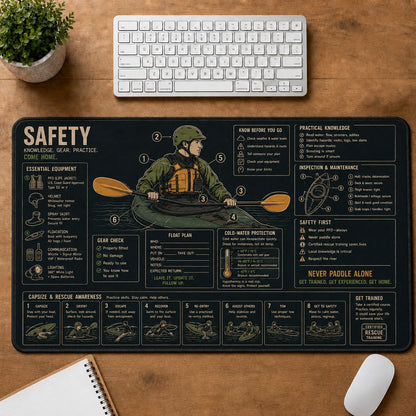 Kayaking Safety Desk Mat | 5To9Vibe