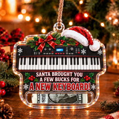 Keyboard Christmas money holder ornament