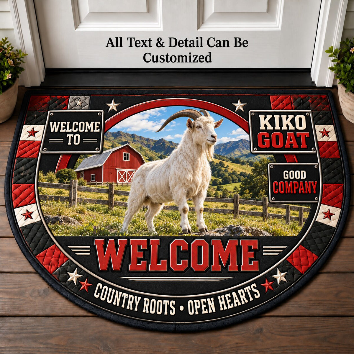 Kiko Goat Personalized Half Round Mat | 5To9Vibe