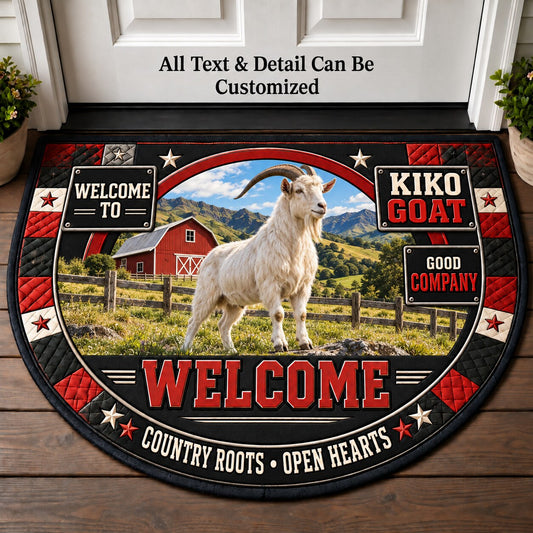 Kiko Goat Personalized Half Round Mat | 5To9Vibe