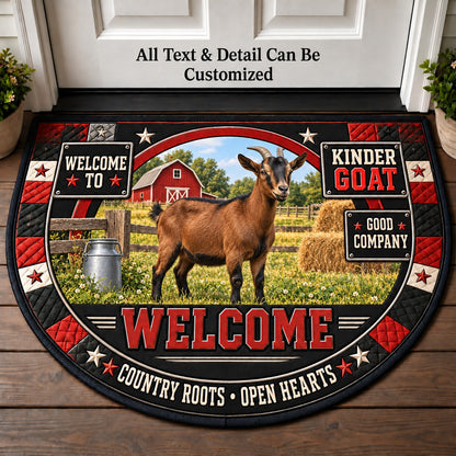 Kinder Goat Personalized Half Round Mat | 5To9Vibe