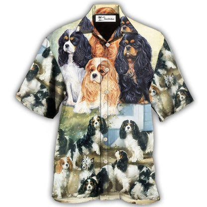 Hawaiian Shirt / Adults / S Cavalier King Charles Spaniel Dog Painting Art Lover - Hawaiian Shirt 