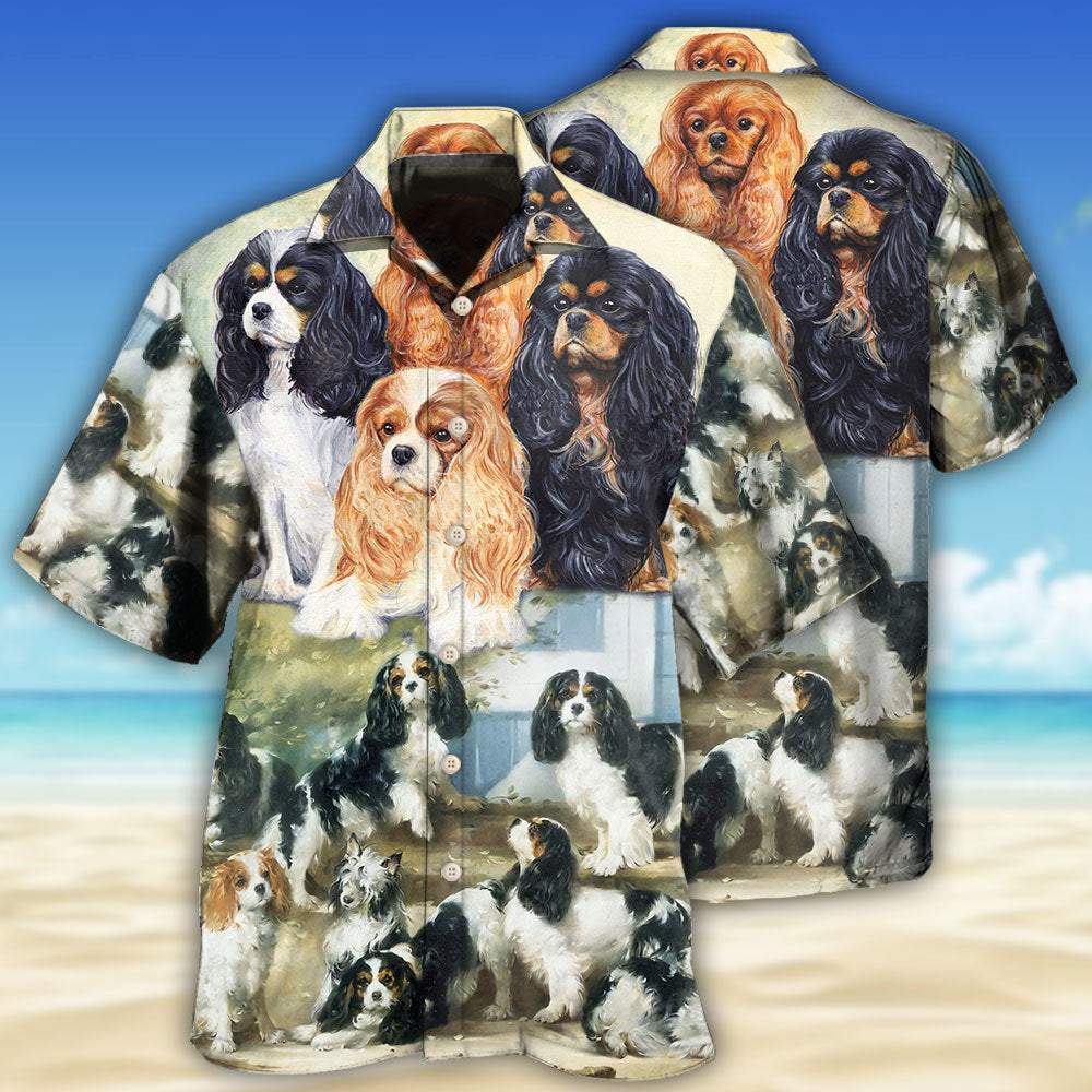 Cavalier King Charles Spaniel Dog Painting Art Lover - Hawaiian Shirt 