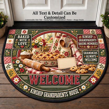 Kinship Grandparents' Baking Memories Personalized Half Round Mat | 5To9Vibe