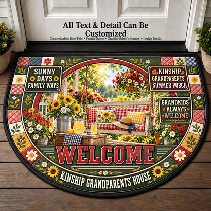 Kinship Grandparents' Summer Porch Personalized Half Round Mat | 5To9Vibe