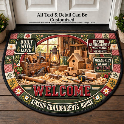 Kinship Grandparents' Workshop Memories Personalized Half Round Mat | 5To9Vibe