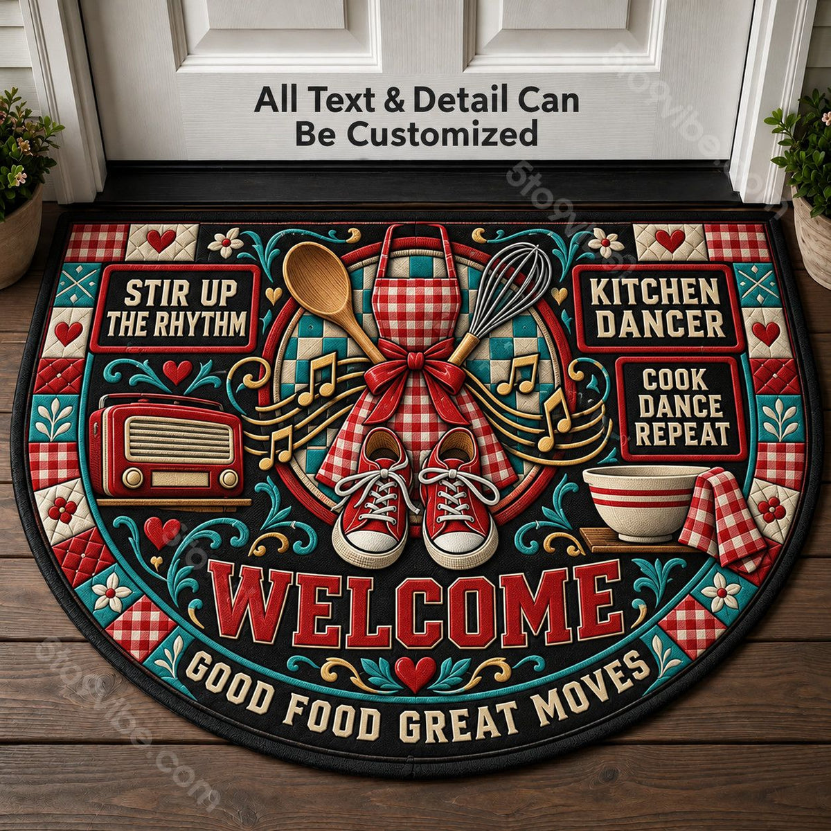Kitchen Dancer Personalized Half Round Mat | 5To9Vibe