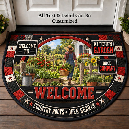 Kitchen Garden Personalized Half Round Mat | 5To9Vibe