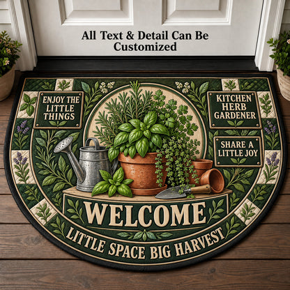 Kitchen Herb Gardener Personalized Half Round Mat | 5To9Vibe