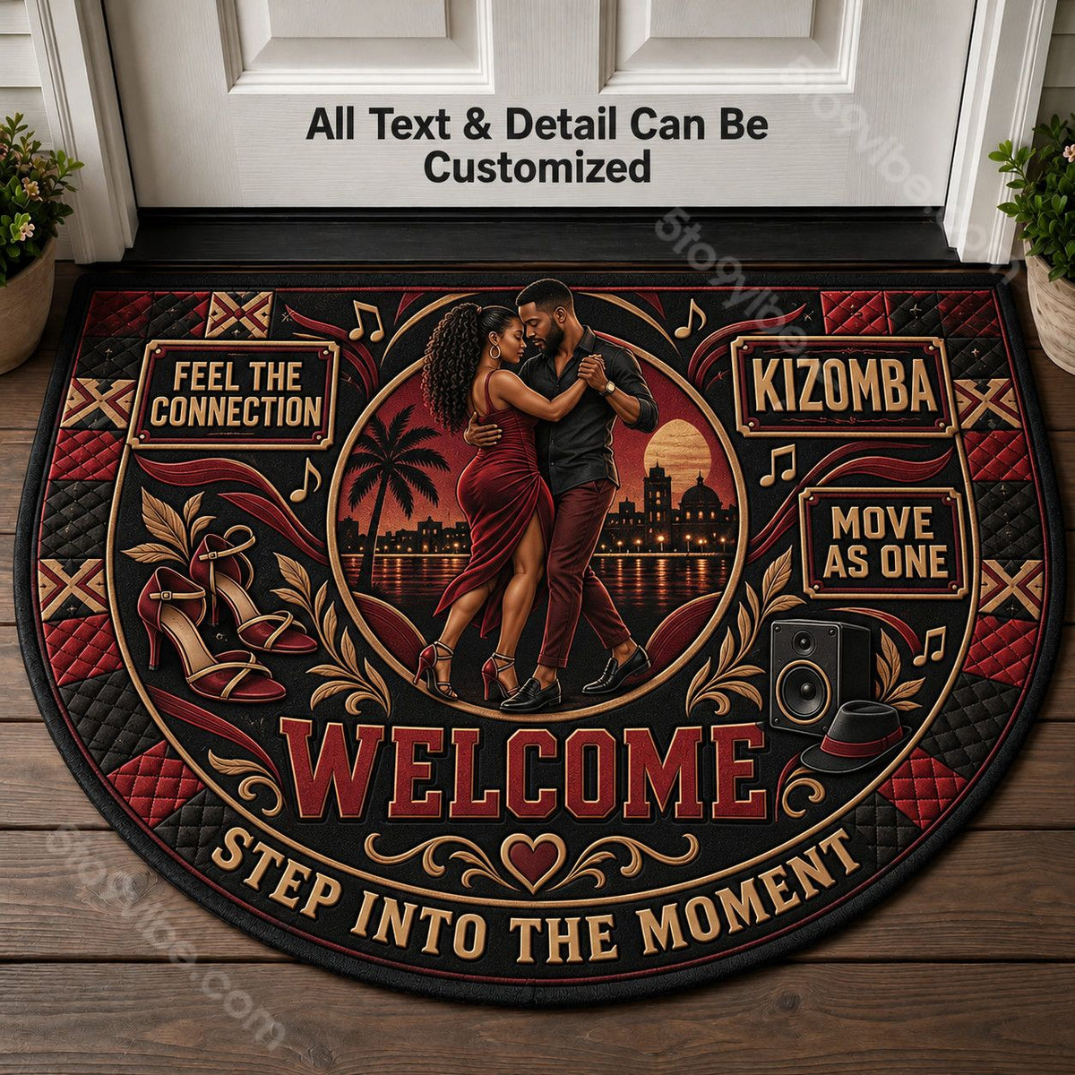Kizomba Personalized Half Round Mat | 5To9Vibe