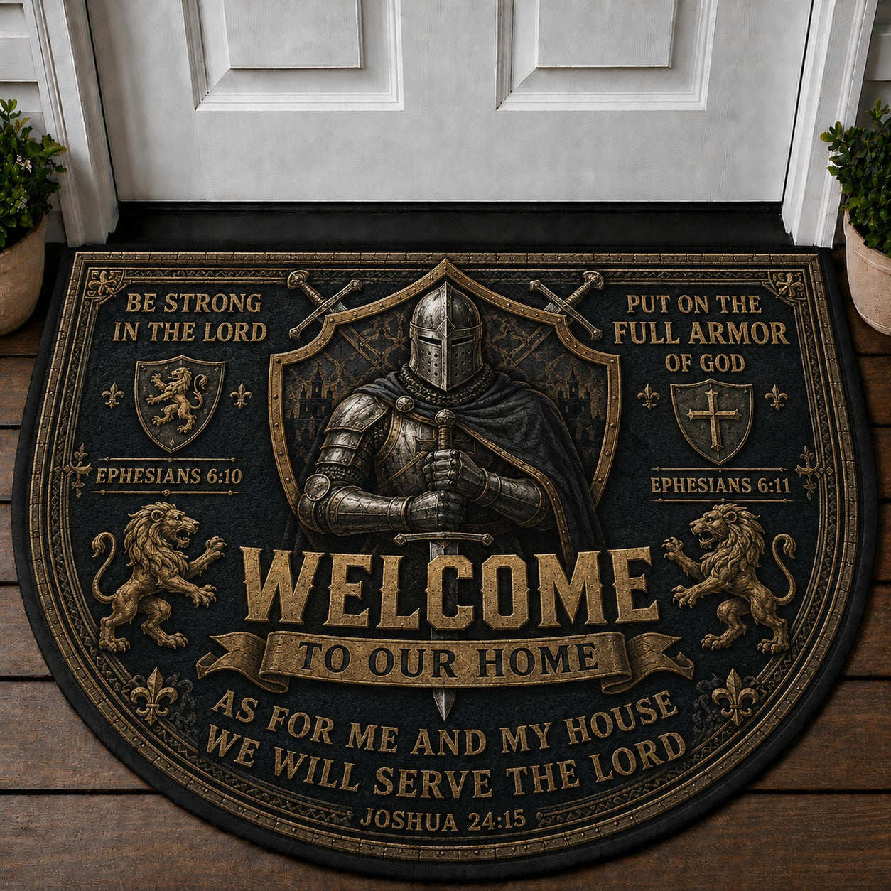 Legendary Warriors Viking Quilted Print Premium Welcome Mat – Personalized Doormat