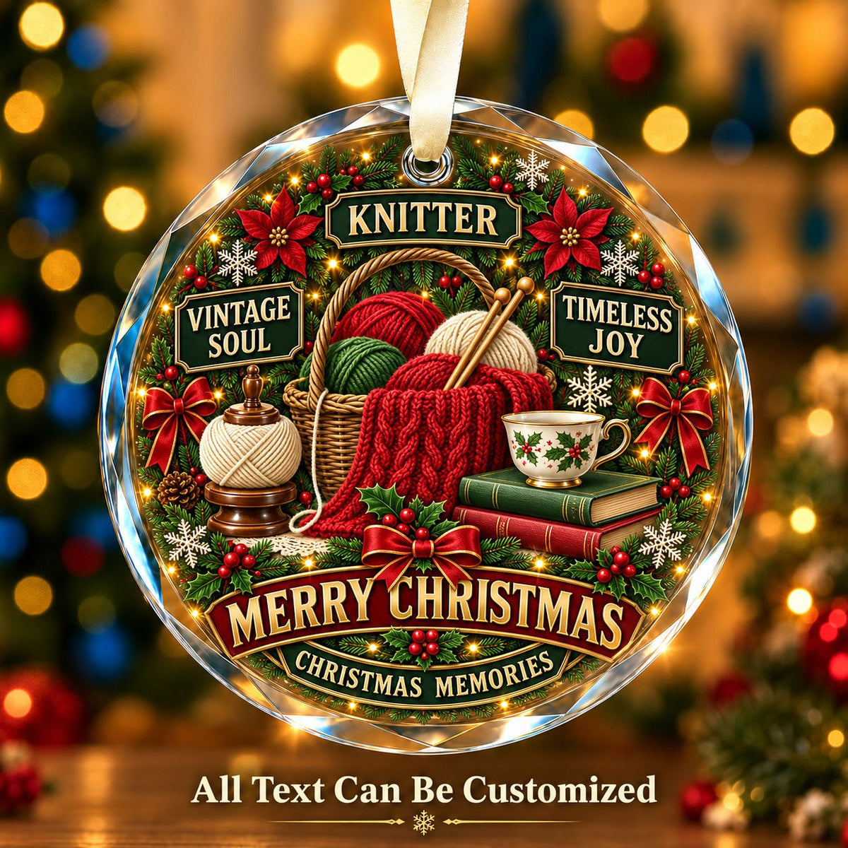 Knitter Personalized Glass Ornament | 5To9Vibe