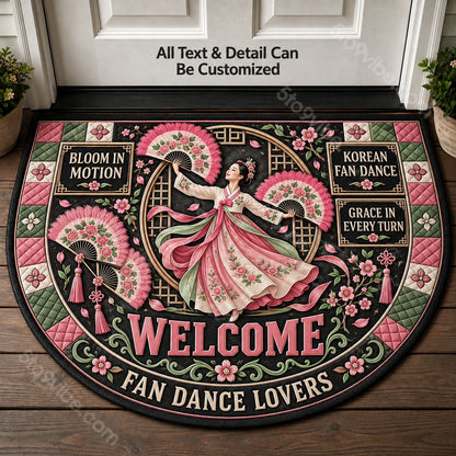 Korean Fan Dance Personalized Half Round Mat | 5To9Vibe