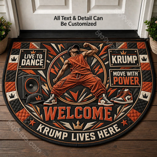 Krump Personalized Half Round Mat | 5To9Vibe