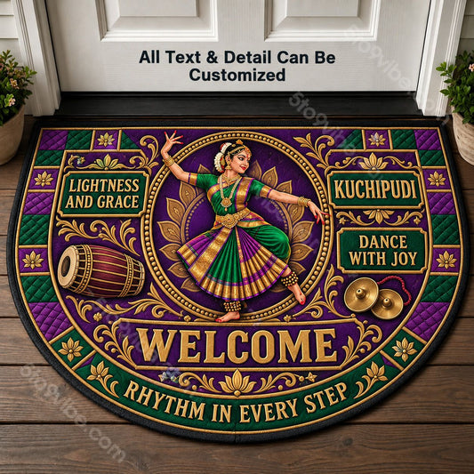 Kuchipudi Personalized Half Round Mat | 5To9Vibe