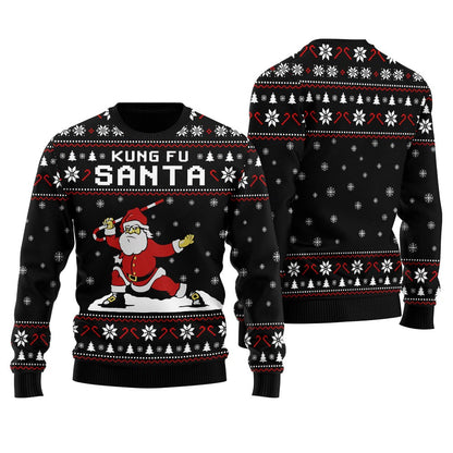 Kungfu Santa Christmas Sweater For Men