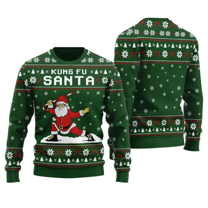 Kungfu Santa Christmas Sweater For Men