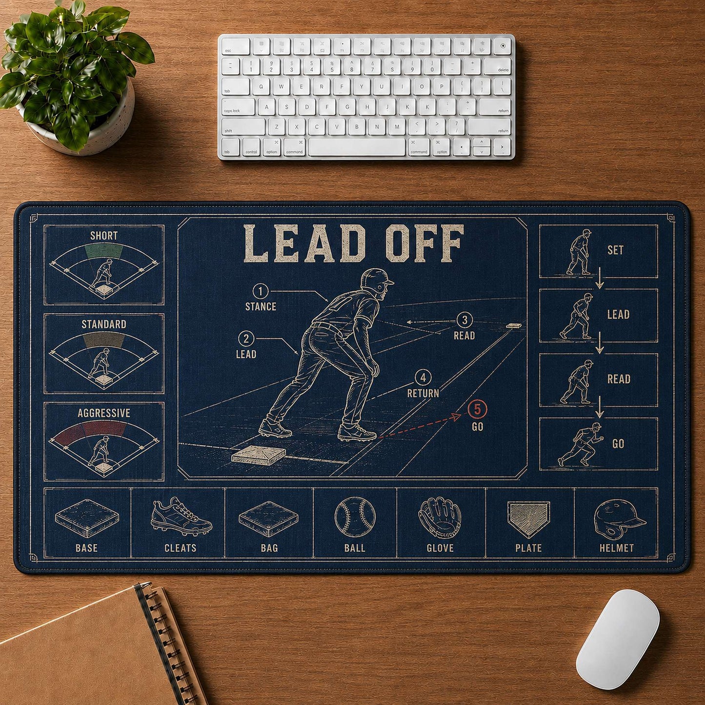 Lead Off Blueprint Desk Mat | 5To9Vibe